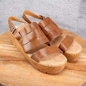 Korks by Kork-Ease Fraya‎ Platform Sandal, Brown, Size Women 9